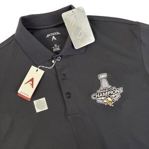 New Mens Antigua 2017 Stanley Cup Champions Pittsburgh Penguins Polo Shirt Sz M